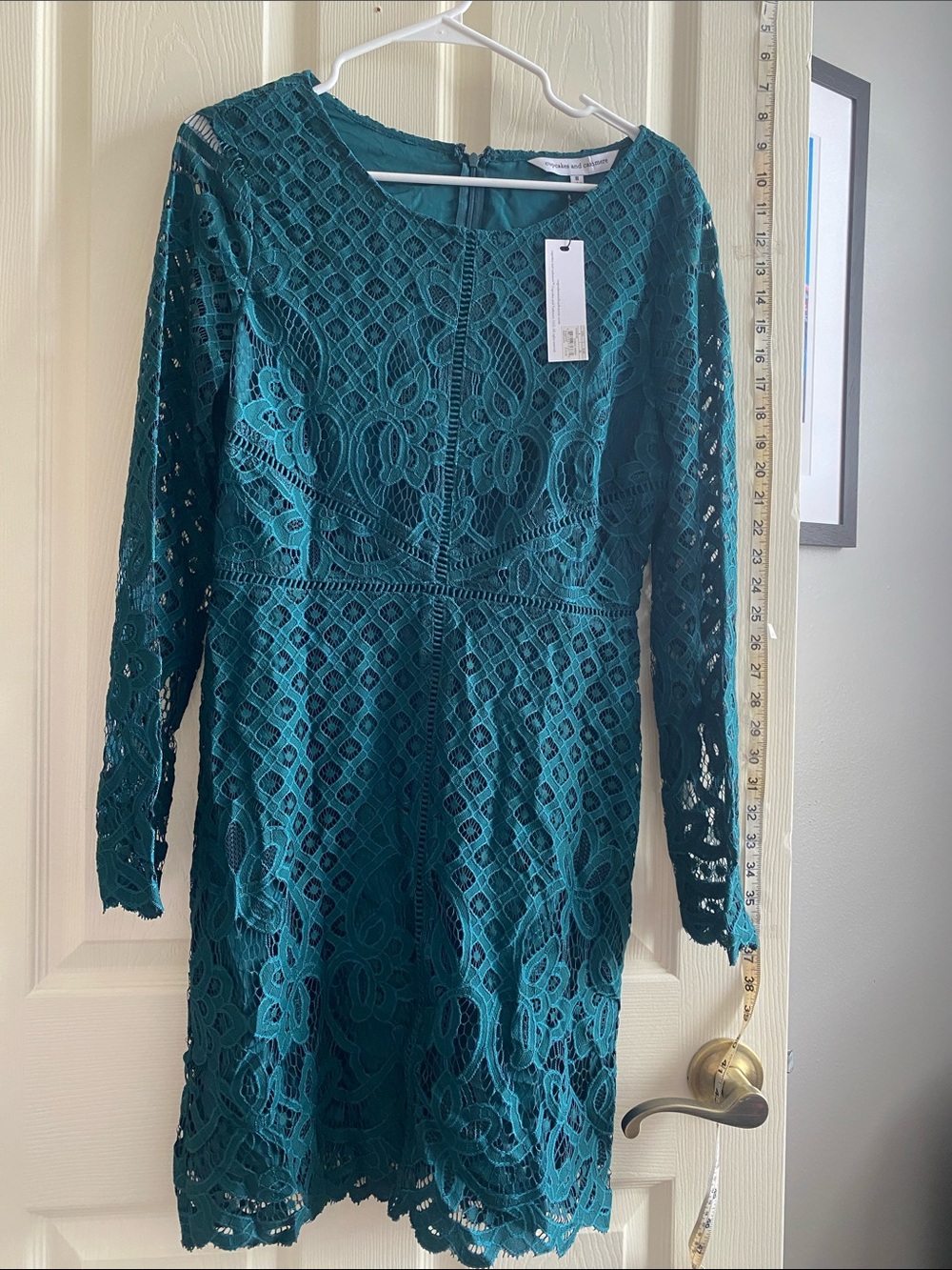 NWT Women’s Dark Green Lace Long-Sleeve Dress